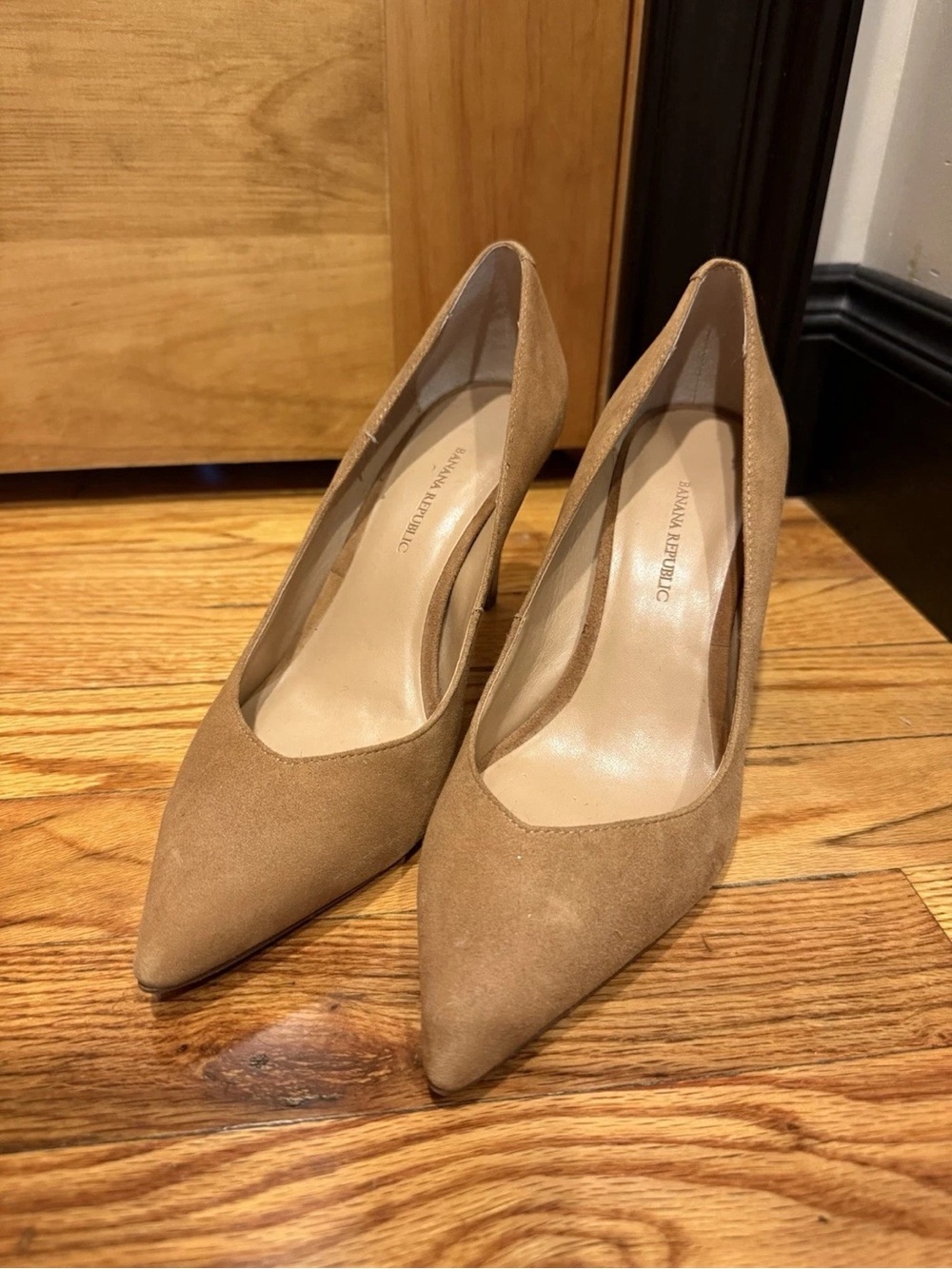 Banana Republic Camel Suede Pointed-Toe Pumps